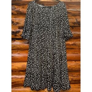 NY Collection Woman Black Polka Dot Dress Size 1X‎